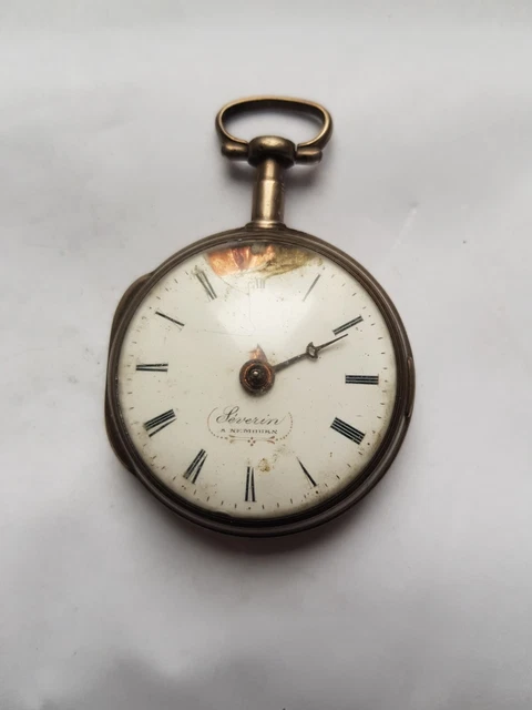 Montre Gousset Vintage Argentée - Poinçon Crabe Blondeau à Richelieu Avec Chaîne Et Clef