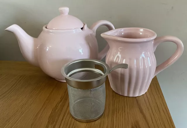 Price & Kensington Pink Teapot & Milk Jug Vintage Retro Ceramic Set