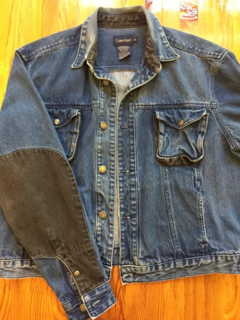 Men's Vintage USA Calvin Klein Denim XL Jacket Cowboy Western Blue Jean Trucker