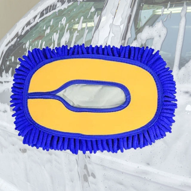 Car Detailing Brush Chenille Car Mop Head Wipe Mop Auto Accessory (Blue)