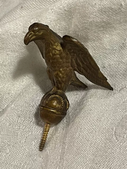 Antique Gilt Metal Eagle Finial Early Clock Furniture Salvage