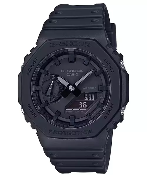 Casio G-Shock Analog-Digital Tough Solar Carbon Core Black Watch GA-2100-1A1