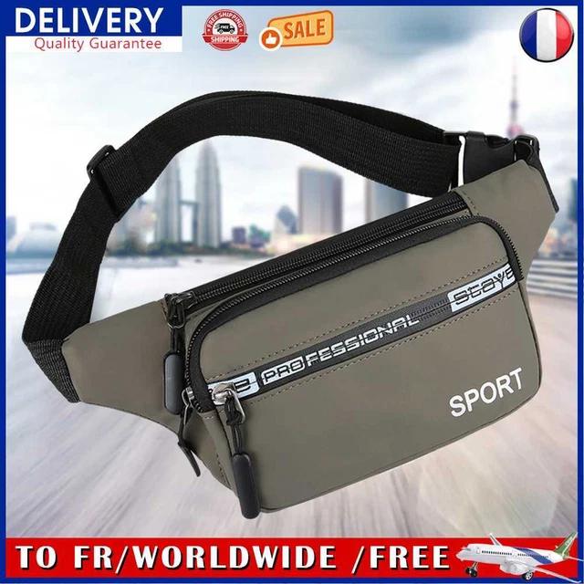 Outdoor Fanny Banana Bag PU Waist Bag for Mountaineering Camping (Champagne)