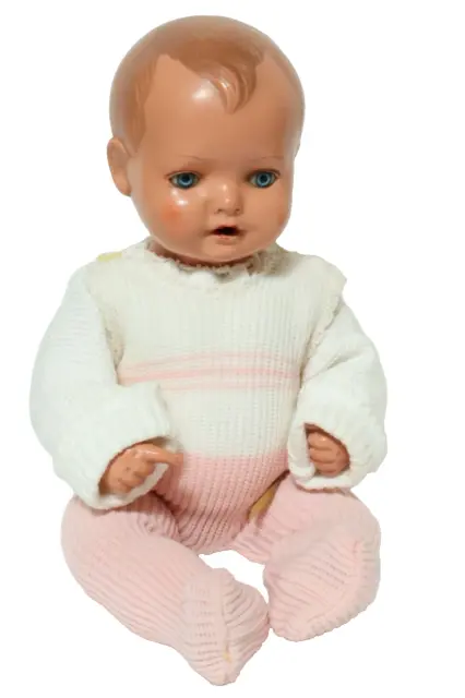 Alte Schildkröt Puppe Schildkrötpuppe Strampelchen Baby 25cm doll Babypuppe 25