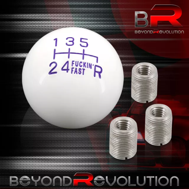 Universal 4oz 2" Light Weight Round Ball Type Manual 6 Speed Shift Knob Purple 3