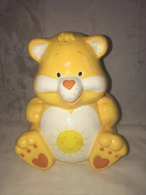 Care Bears Funshine Bear Yellow Sunshine 5" Ceramic Piggy Bank