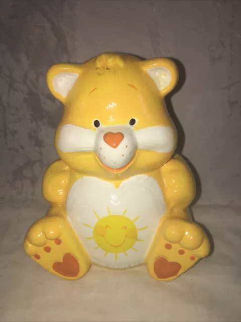 Care Bears Funshine Bear Yellow Sunshine 5" Ceramic Piggy Bank