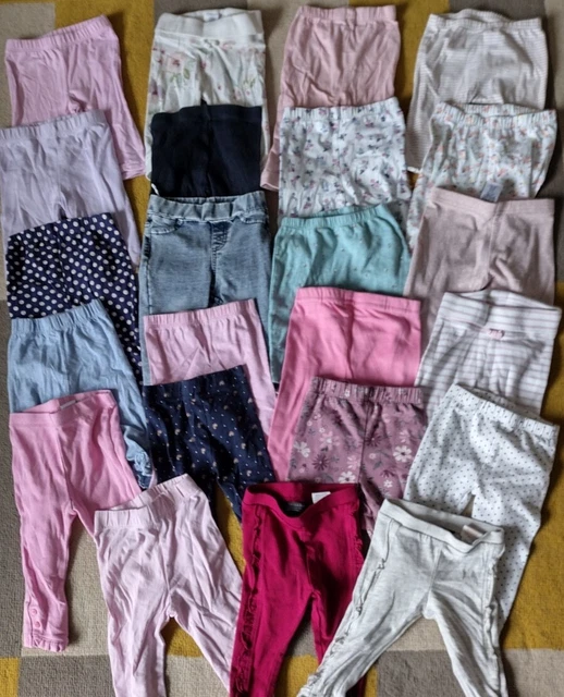 Pacchetto di 23 paia di leggings per bambine 3-6 mesi in ottime condizioni