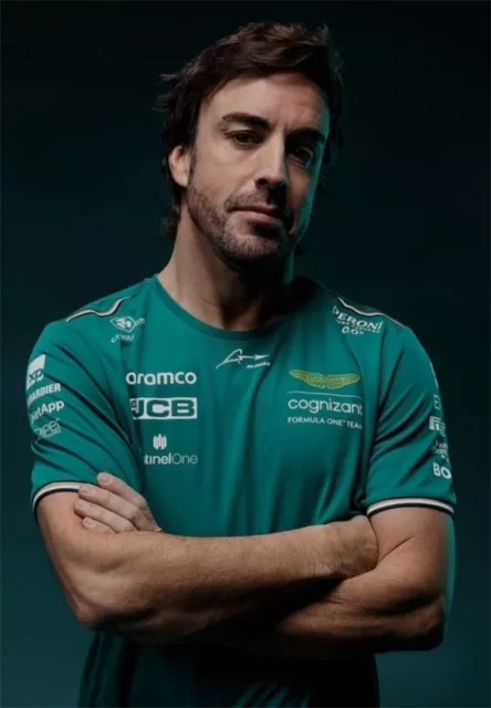 🏎️🔴 Camiseta Aston Martin F1 🚀 Fernando Alonso 🏁 ¡Envío desde España! 😍