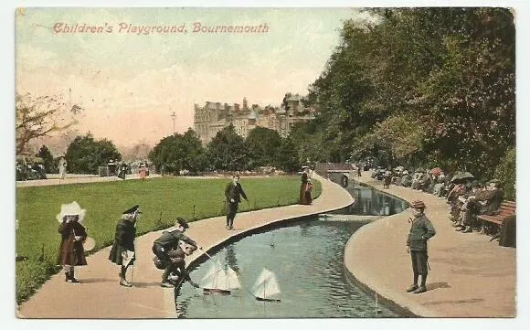 1910 Coloured Postcard of the Children's Playground, Bournemouth, Dorset