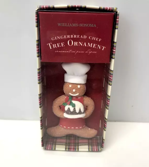 Williams Sonoma Gingerbread Chef Ornament Dough Bundt Cake Gingerbread Man NEW