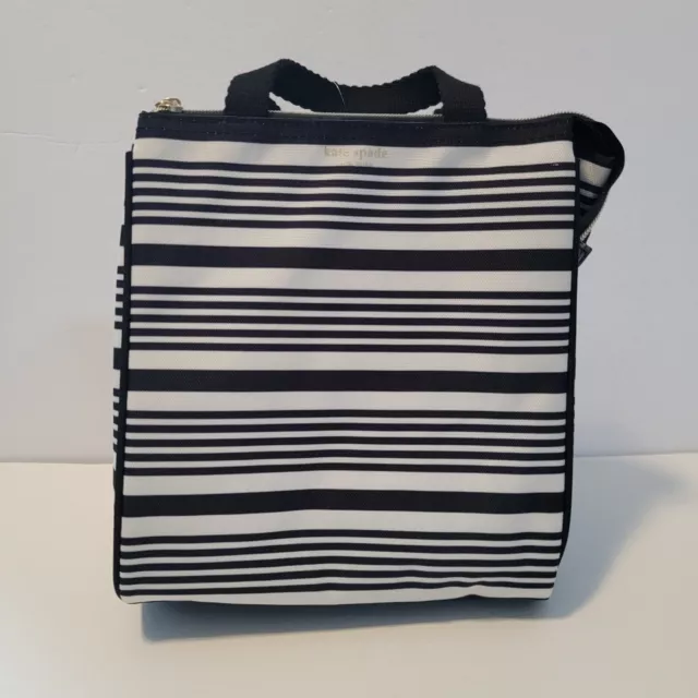 Kate Spade New York Insulated Lunch Bag Black & White Stripe