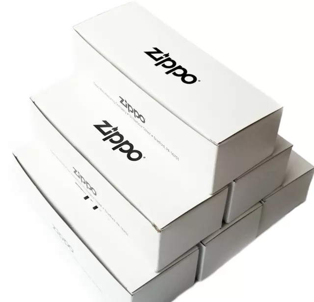 LOT OF 6 Zippo Empty White Shipping Storage Boxes for Individual Zippo Lighters