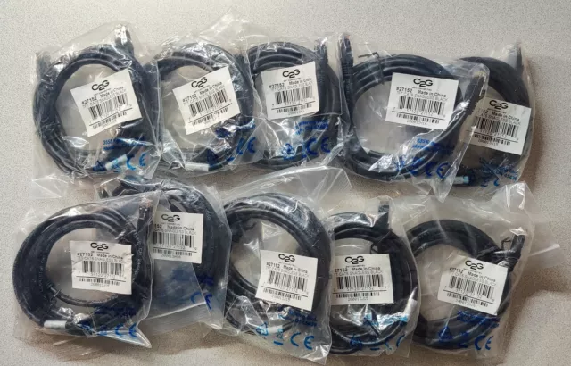 10 cables para ir 7' Cat6 RJ45 cable de red, sin enganches, arrancado, Blck, C2G #27152