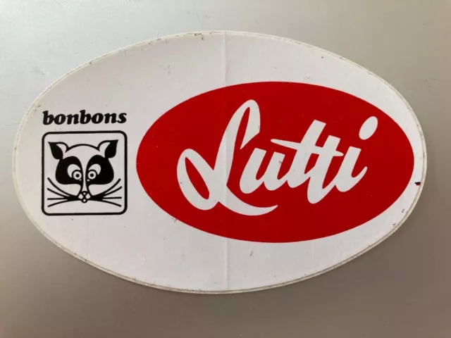 Autocollant sticker vintage Publicitaire bonbons Lutti