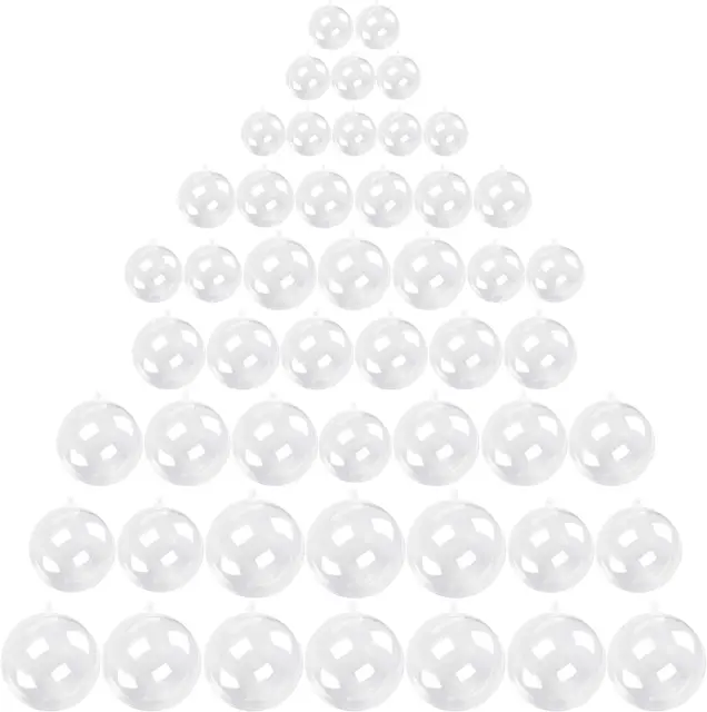 10 Pcs Fillable Ornaments Ball Plastic DIY Christmas Tree Xmas