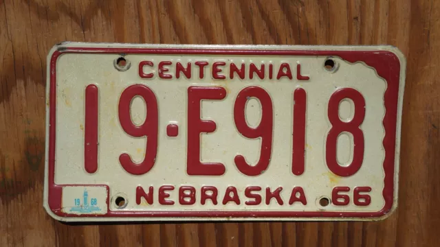 1966 1967 1968 RICHARSON COUNTY Nebraska License Plate