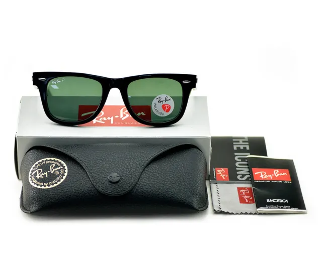 Ray-Ban Sunglasses RB2140 Original Wayfarer Black Frame Green Lenses 50mm Unisex