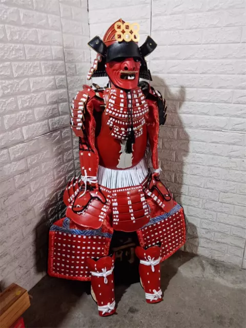 Samurai Japanese Armor Suit Sanadamaru Wearable Helmet Mask Set Red Cosplay Set