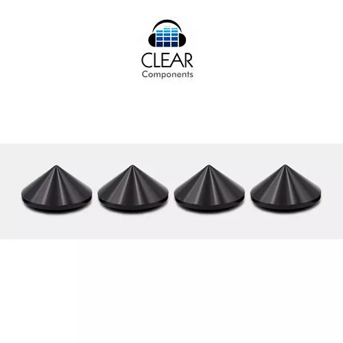 4x ALU SPIKES 30x16 SCHWARZ ABGERUNDET HIFI GERÄTEFÜßE- AMP FEET HIGHEND HIFI