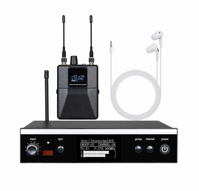 UHF WIRELESS IN Ear Monitor System Stage Live Studio Stereo Earphone