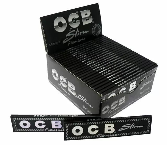 1 5 10 25 50 Ocb Premium Black King Size Slim Smoking Cigarette Rolling Papers 2