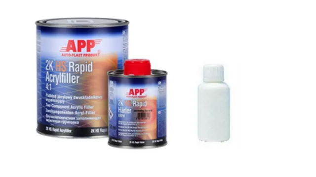 Kit Appret garnissant RAPIDE blanc APP 2K 4:1 1L+0,25L durcisseur +0,25L diluant