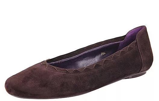 VANELi Purple Collection Busby Women's 7 M Brown Suede Elastic Ballet Flat Shoes