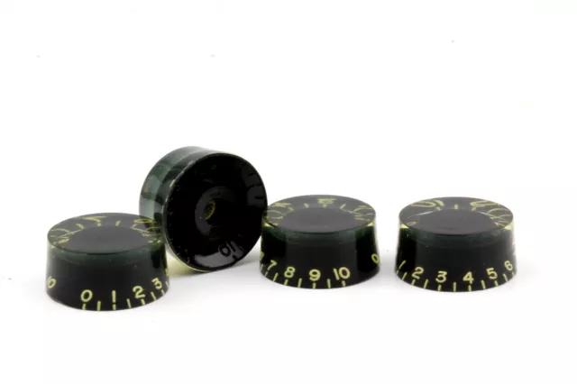 Speed Knob Set (4) Black fully vintage tinted US/CTS Potis fits Gibson®