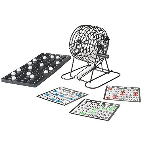 Bingo Set Deluxe Classic Carnival Casino Game for and Adults with Tumbler Cage