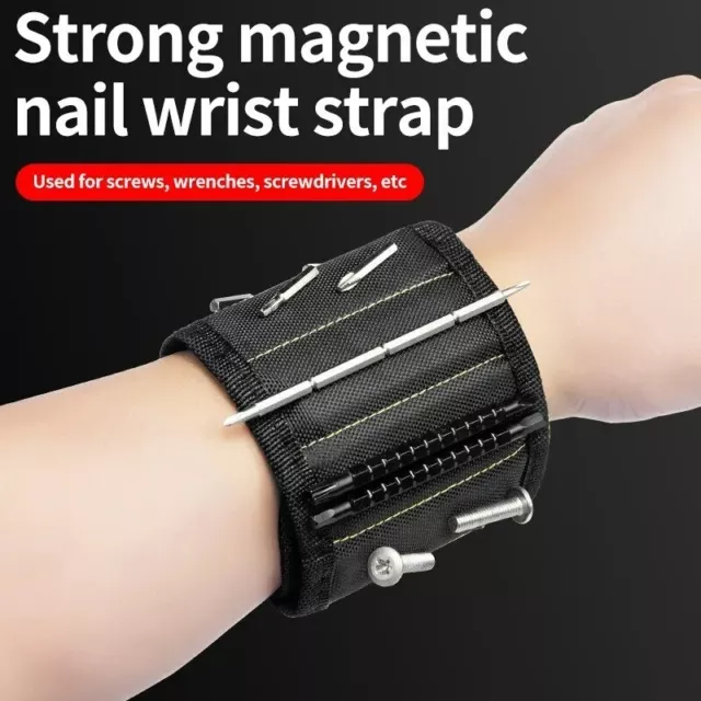 Magnetic DIY Tool Wristband Wrist Band Bracelet Screws Storage Holder Belt Strap 2