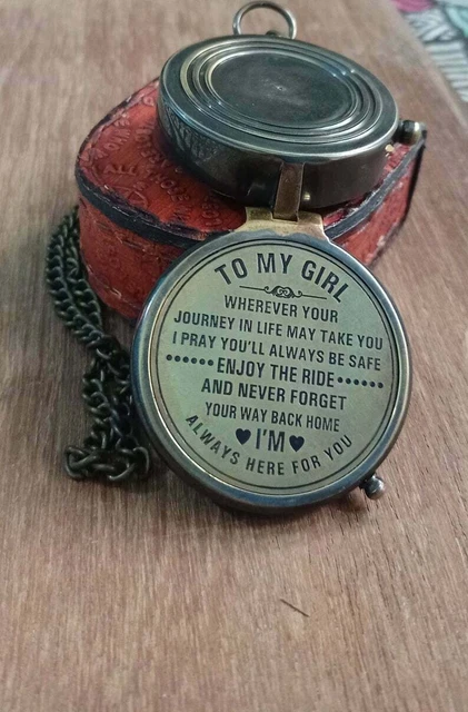 2" Brass Compass To My Girl Best For Gift Nautical Engraved Handmade