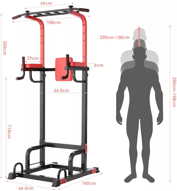 Power Tower Barra de Tracción Pullup Musculación Estación de Tracción 200kg 3