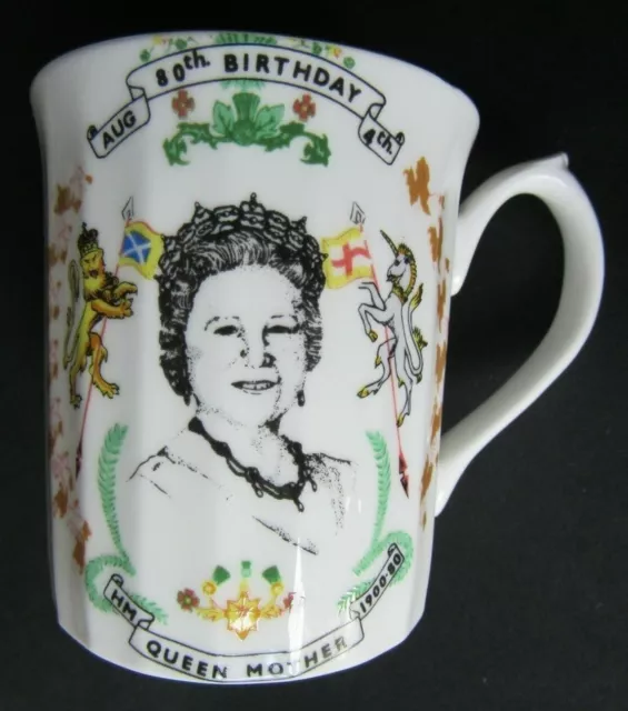 Queen Mother 80th Birthday Commemorative Mug Berkshire Bone China