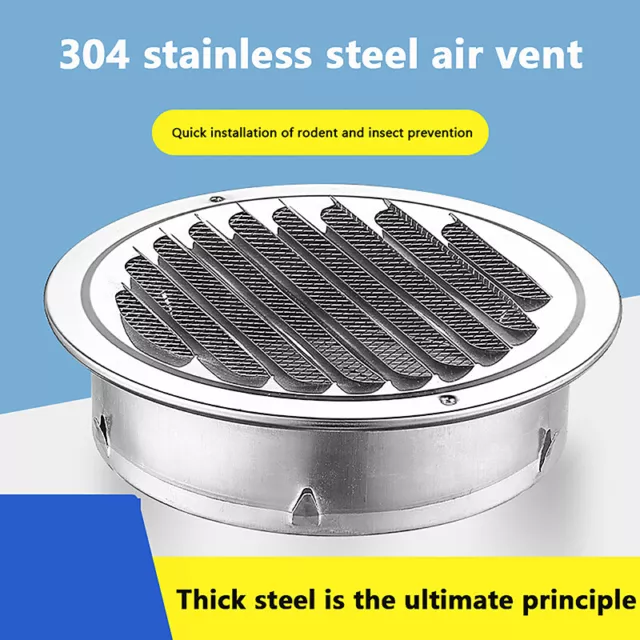 Round Stainless Steel Air Vent Grille Insect Protection Home Ventilation To7H