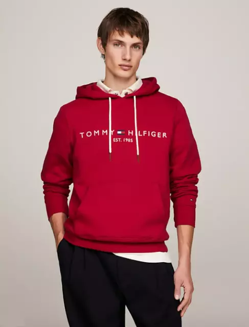 Felpa con cappuccio uomo Tommy Hilfiger, rossa, taglia L