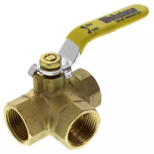 3/4" 3 WAY Female L Port 600 WOG NPT Brass Ball Valve  Threaded Plumbing