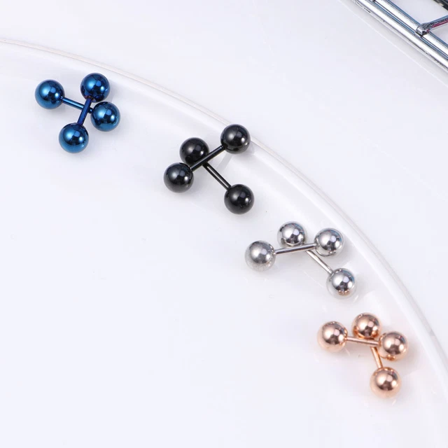 8 STÜCKE 5 MM Unisex Edelstahl Ball Barbell Schraube Kleine Ohrringe Ohr Knochen