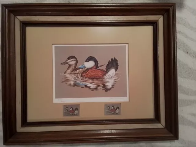 1981 Ducks Unlimited Print And 2 Stamps Signed And Numbered