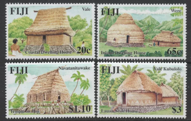 Fiji 2007 Traditional Houses set of 4 MUH