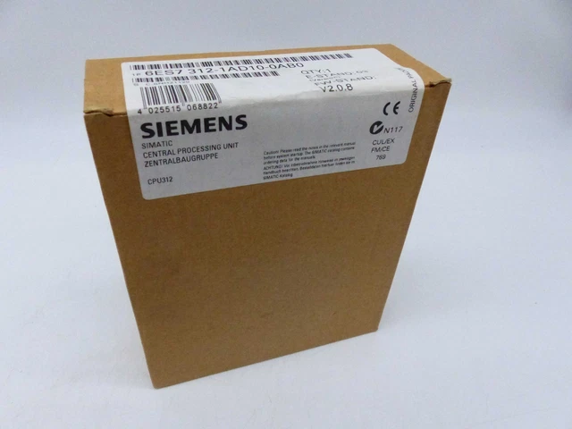 Siemens Simatic S7 Cpu 312 6Es7 312-1Ad10-0Ab0 Es: 3 (6391Z)