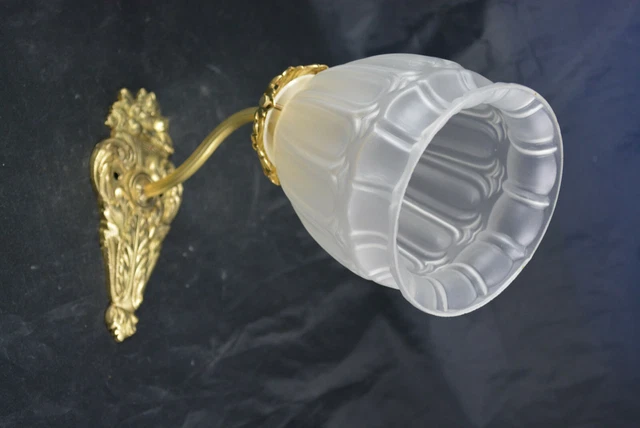 Ancienne Applique En Bronze Et Pate De Verre