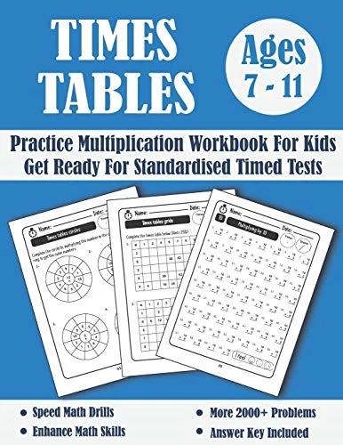 TIMES TABLES TESTS Workbook For Kids Ages 7-11: Timed Tests ...