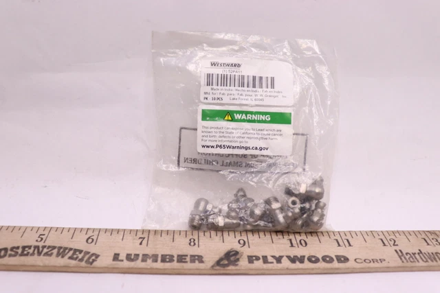 (10-Pk) Westward Standard Grease Fitting M8-1.00mm Metric 52PA11