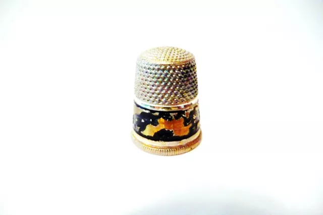 Thimble Vintage Silverplated? Germany Bronze Colored Band Of Elephants