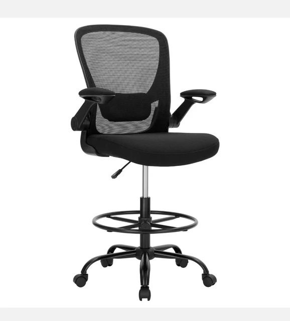 SONGMICS DRAFTING CHAIR Armrests Mesh Office Chair Height Adjustable