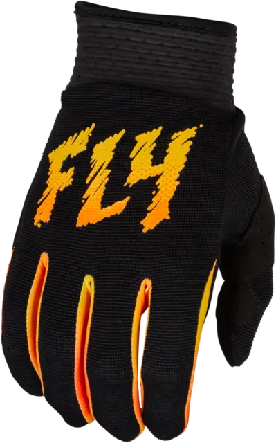 FLY RACING F-16 Gloves Black / Yellow / Orange Youth X-Small