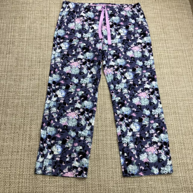 Vera Bradley Womens Pajama Pants Size XL Blue Green Pink Floral 100% Cotton Vera Bradley Womens Pajama Pants Size XL Blue Green Pink Floral 100% Cotton