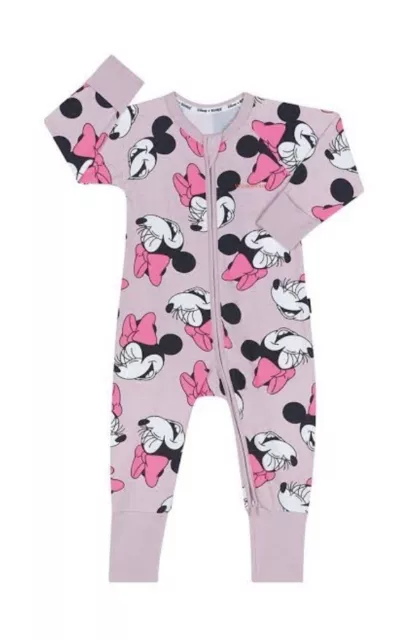 Bonds Zip Wondersuit in Minnies Soft Pink Zippy Size 2/18-24mths Bnwt