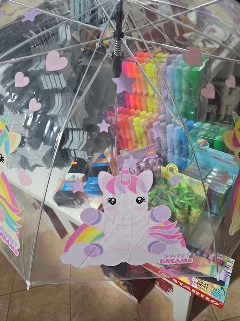 Ombrello Bambini Unicorno Trasparente